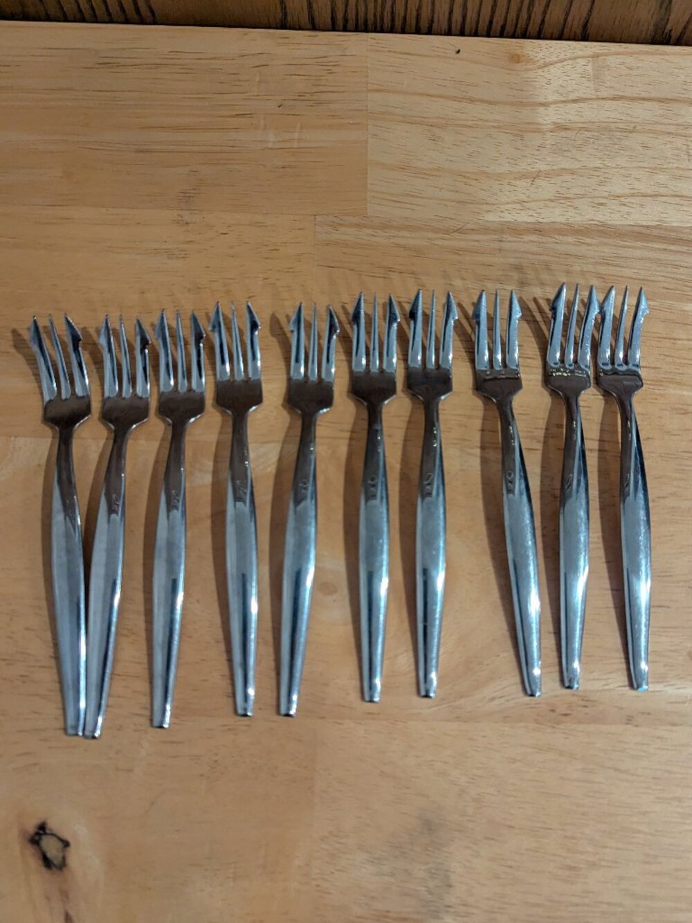VTG Set of 6 Stainless Steel Japan Oyster Seafood "Trident" Cocktail Forks